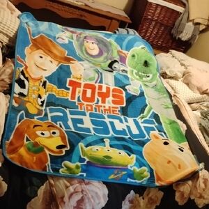 Disney Toys Story To The Rescue Fleece Blanket Buzz Lightyear Woody Size 59X49"